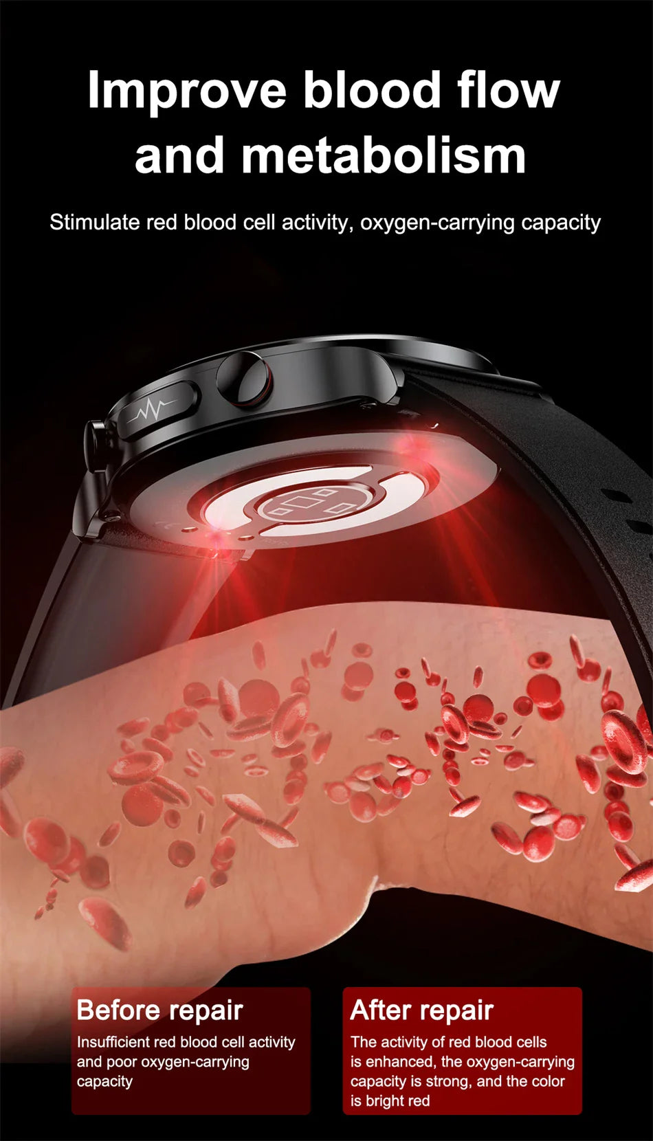 O2Tracker® HealthWave Max - Best Medical Diagnosis Smart Watch, Blood Lipids Uric Acid Blood Glucose watch, ECG+PPG Fitness Tracker