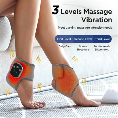 🦶 RelaxStep Electric Foot & Ankle Massager | Heated Wrap for Pain Relief