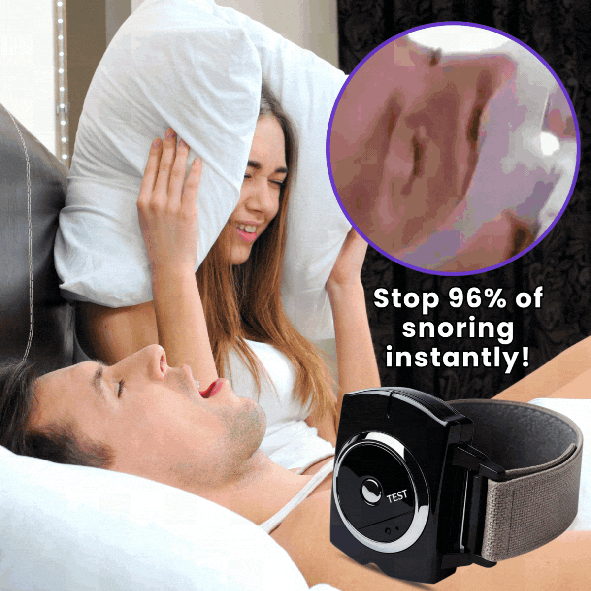 Snorecalm™ Device | Stops 96% of Snoring Instantly!