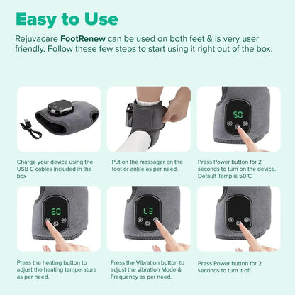 🦶 RelaxStep Electric Foot & Ankle Massager | Heated Wrap for Pain Relief