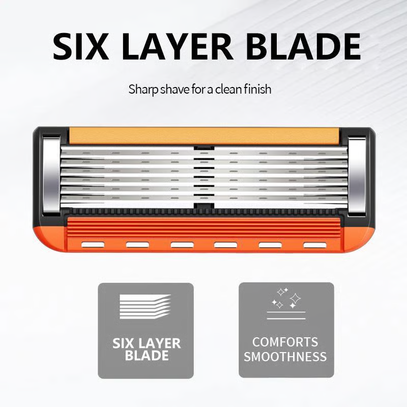 48-Piece Men's Razor Blade Replacement Set with Free Handle - Ultra Sharp Stainless Steel Blades for Smooth Shaving