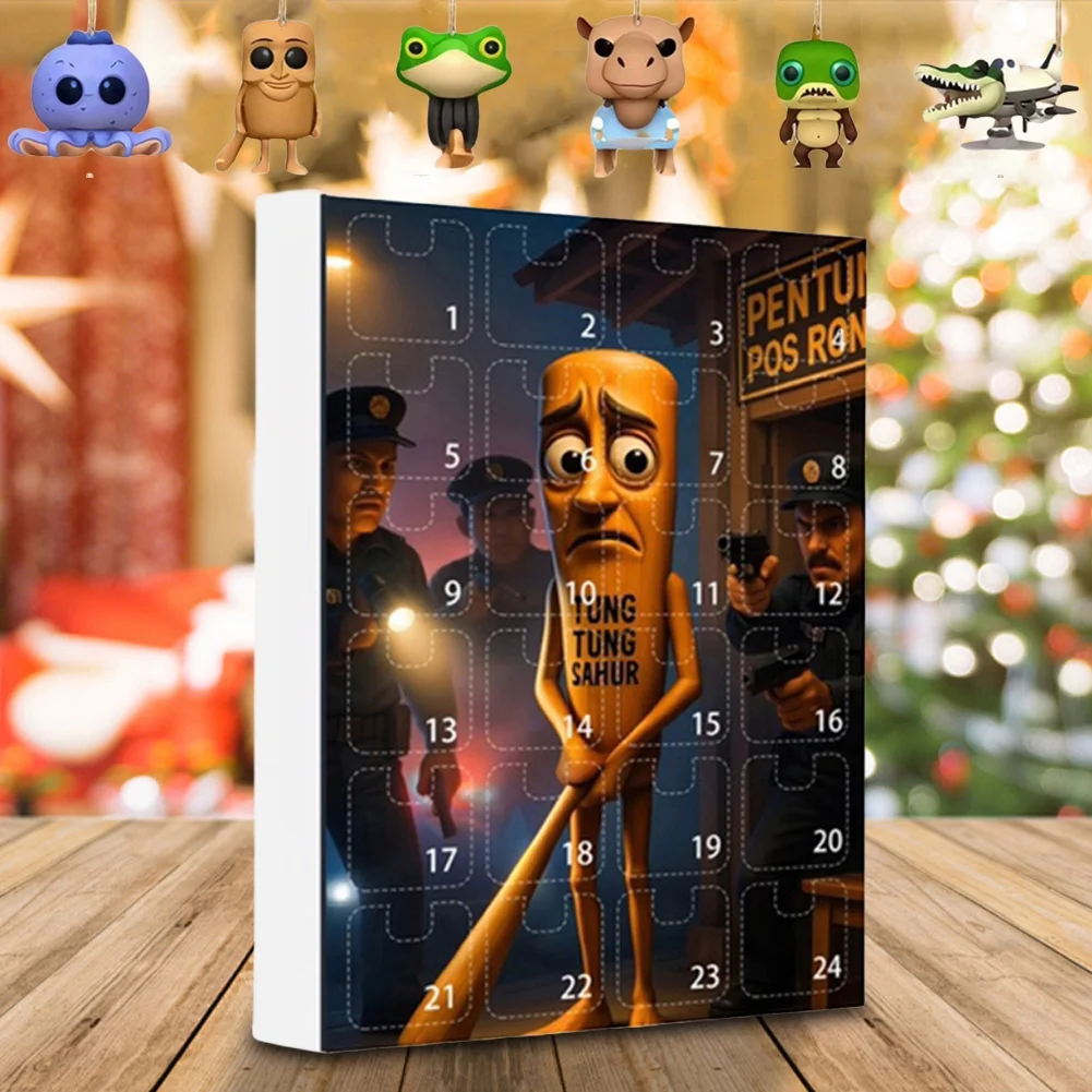 🎊Brainrot Tung Sahur Advent Calendar Christmas Countdown Calendar Decoration Toy Christmas Gift