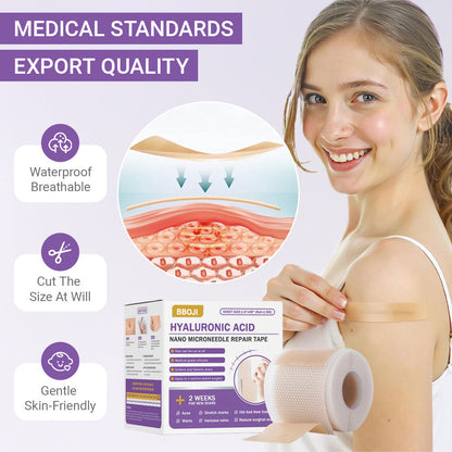 BBOJI® Hyaluronic Acid Nano-Microneedle Repair Tape🏥 (treats new and old scars, reduces surgical scars, stretch marks, keloids, acne, burns, warts, dermatomes and varicose veins)