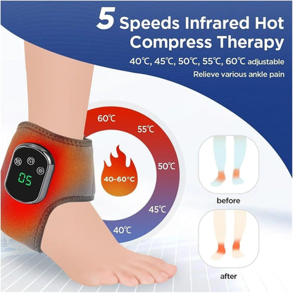 🦶 RelaxStep Electric Foot & Ankle Massager | Heated Wrap for Pain Relief