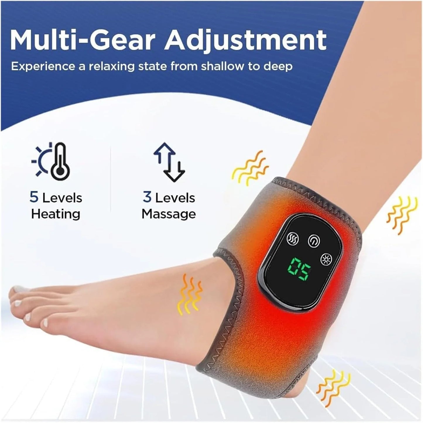 🦶 RelaxStep Electric Foot & Ankle Massager | Heated Wrap for Pain Relief