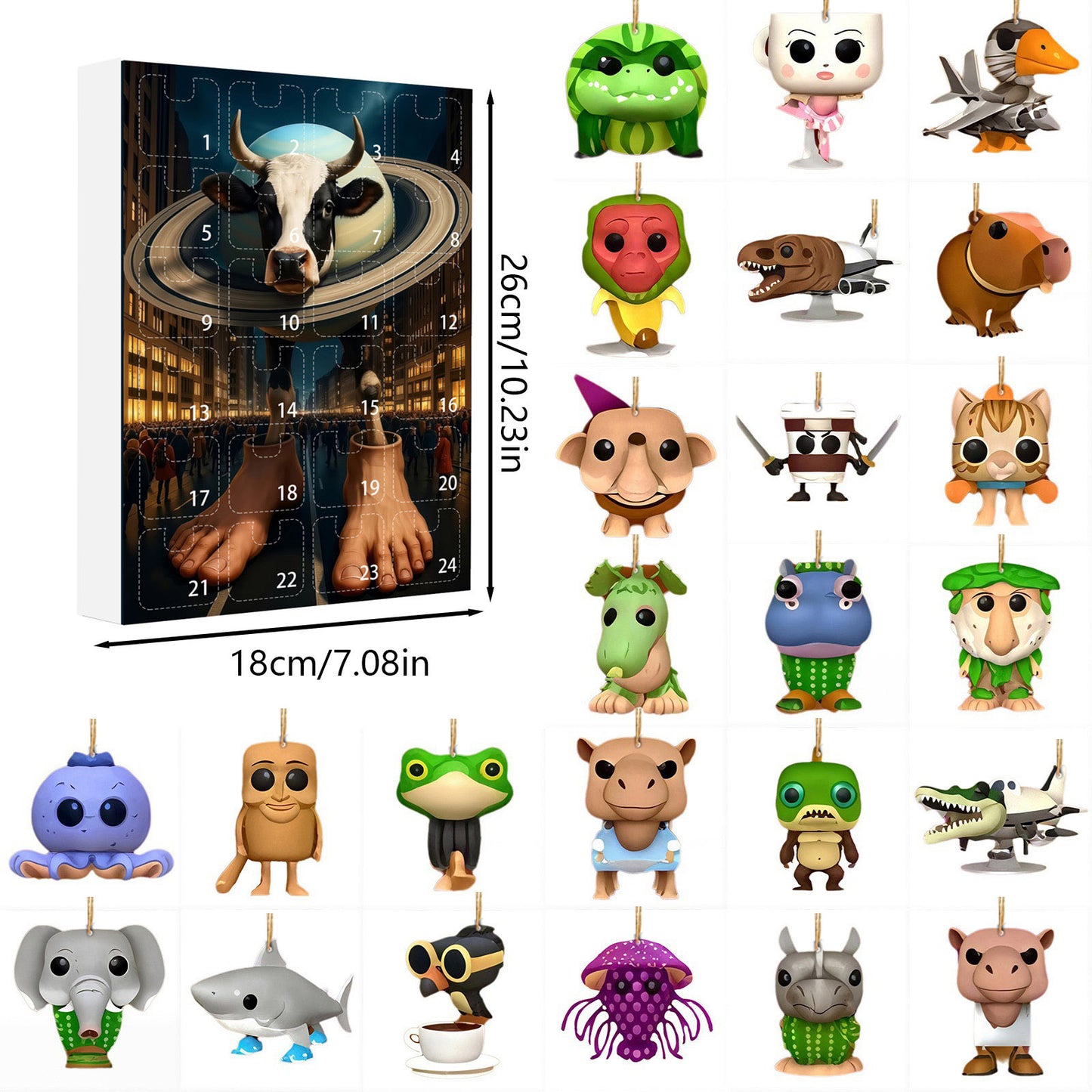 🎊Brainrot Tung Sahur Advent Calendar Christmas Countdown Calendar Decoration Toy Christmas Gift