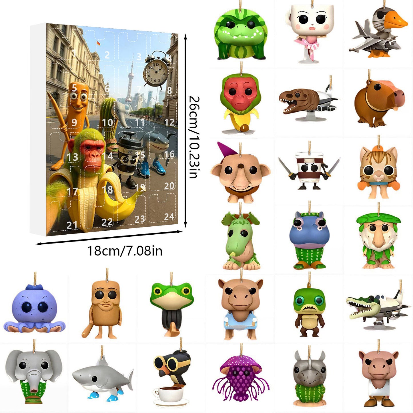 🎊Brainrot Tung Sahur Advent Calendar Christmas Countdown Calendar Decoration Toy Christmas Gift