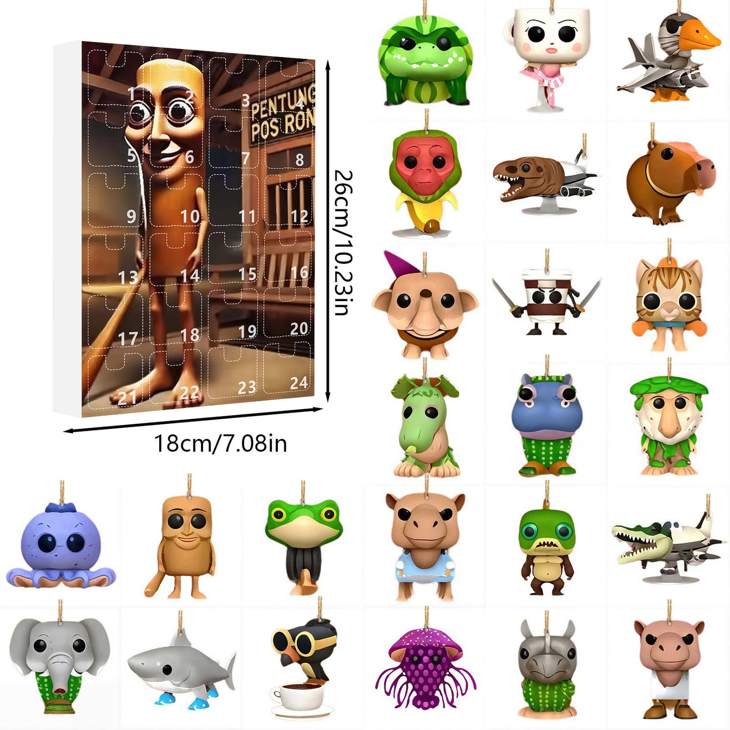 🎊Brainrot Tung Sahur Advent Calendar Christmas Countdown Calendar Decoration Toy Christmas Gift