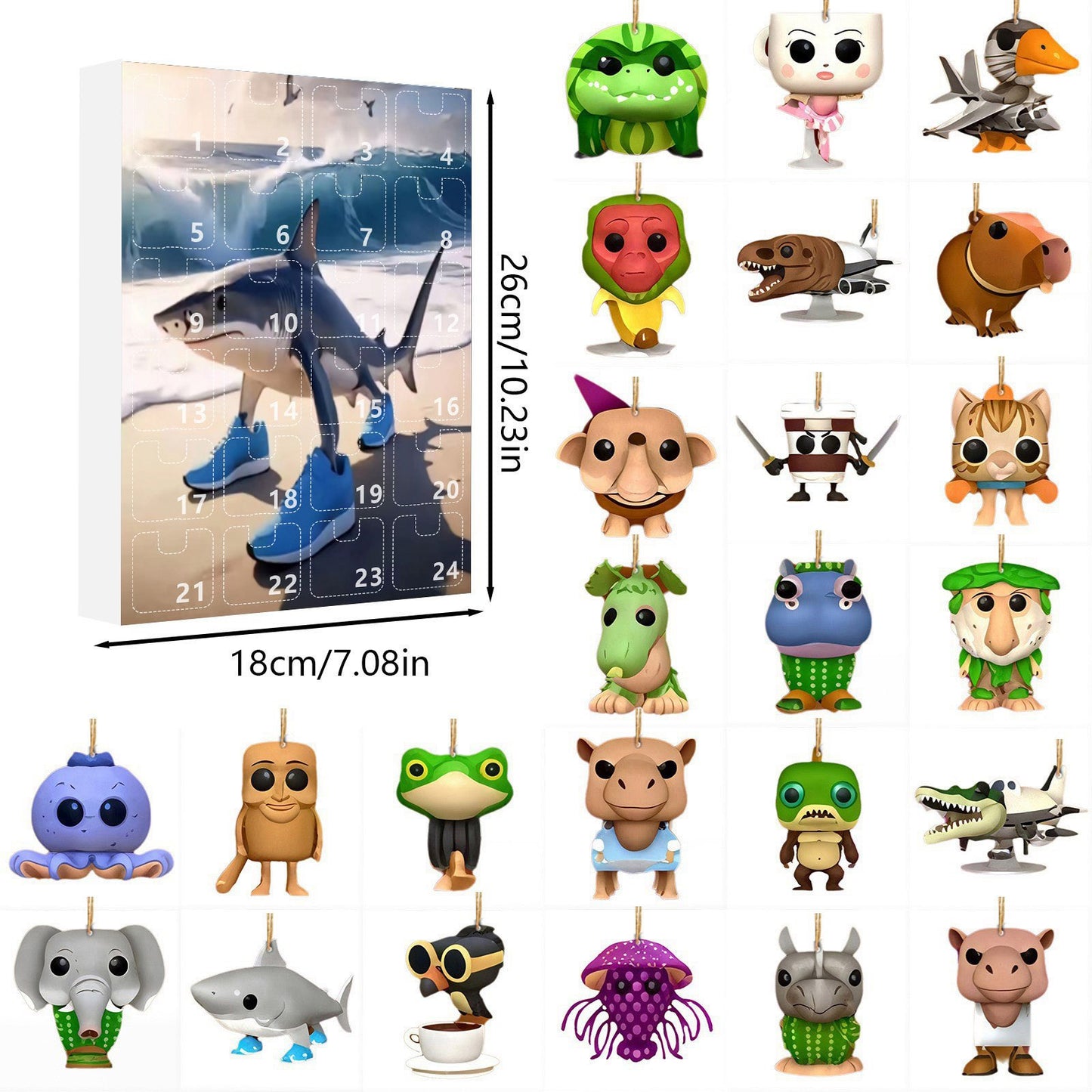 🎊Brainrot Tung Sahur Advent Calendar Christmas Countdown Calendar Decoration Toy Christmas Gift